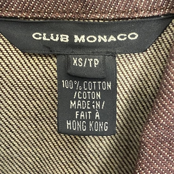 NWOT CLUB MONACO Cropped Denim Aubergine Vampire Diaries Goth Edgy Jacket XS - Picture 13 of 16